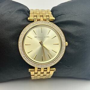 Michael Kors MK-3191 Darci Gold Tone Dial Pave Stainless Steel Watch New Battery